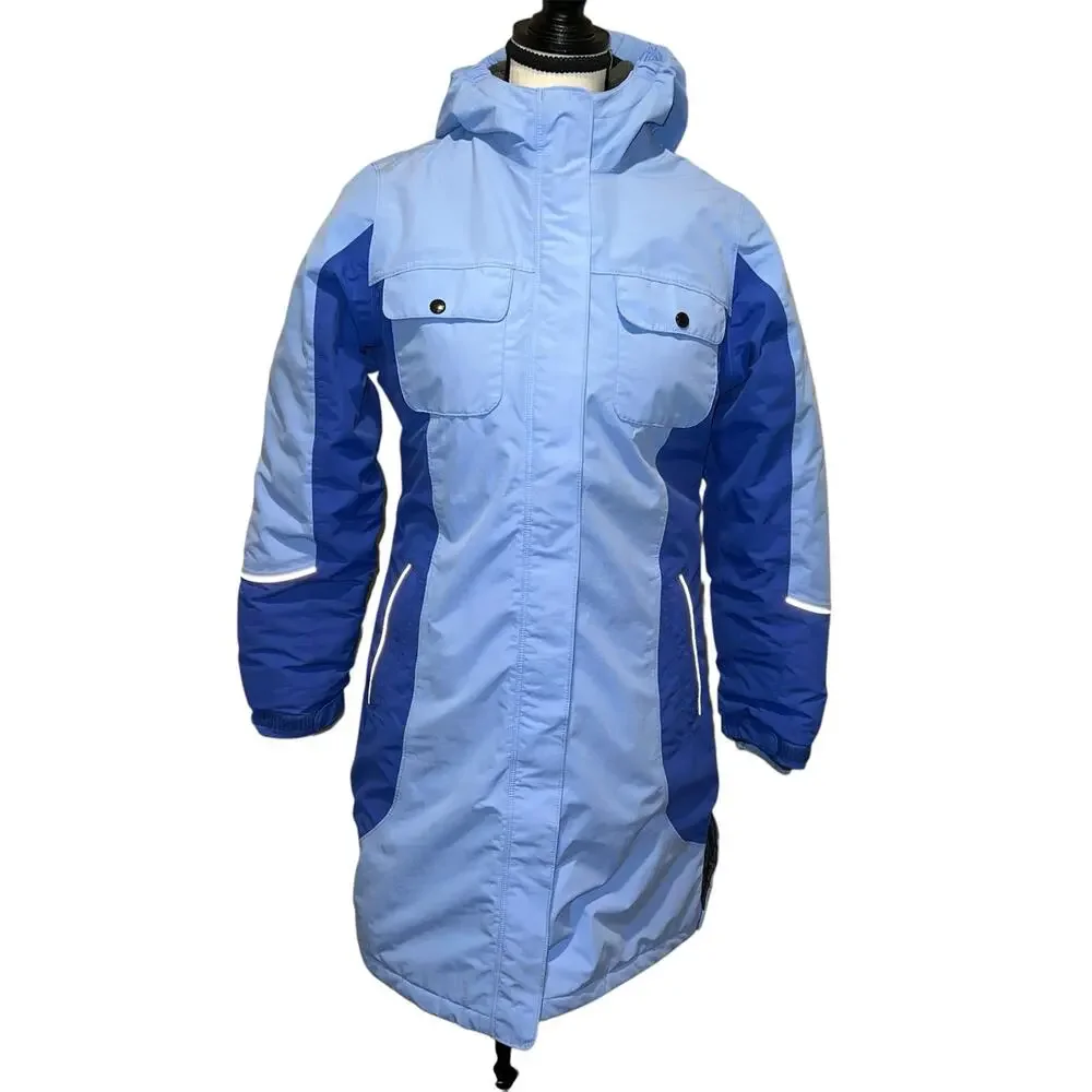 Lands' End Kids The Squall Insulated Winter Coat Grow Along Blue Size Large/14